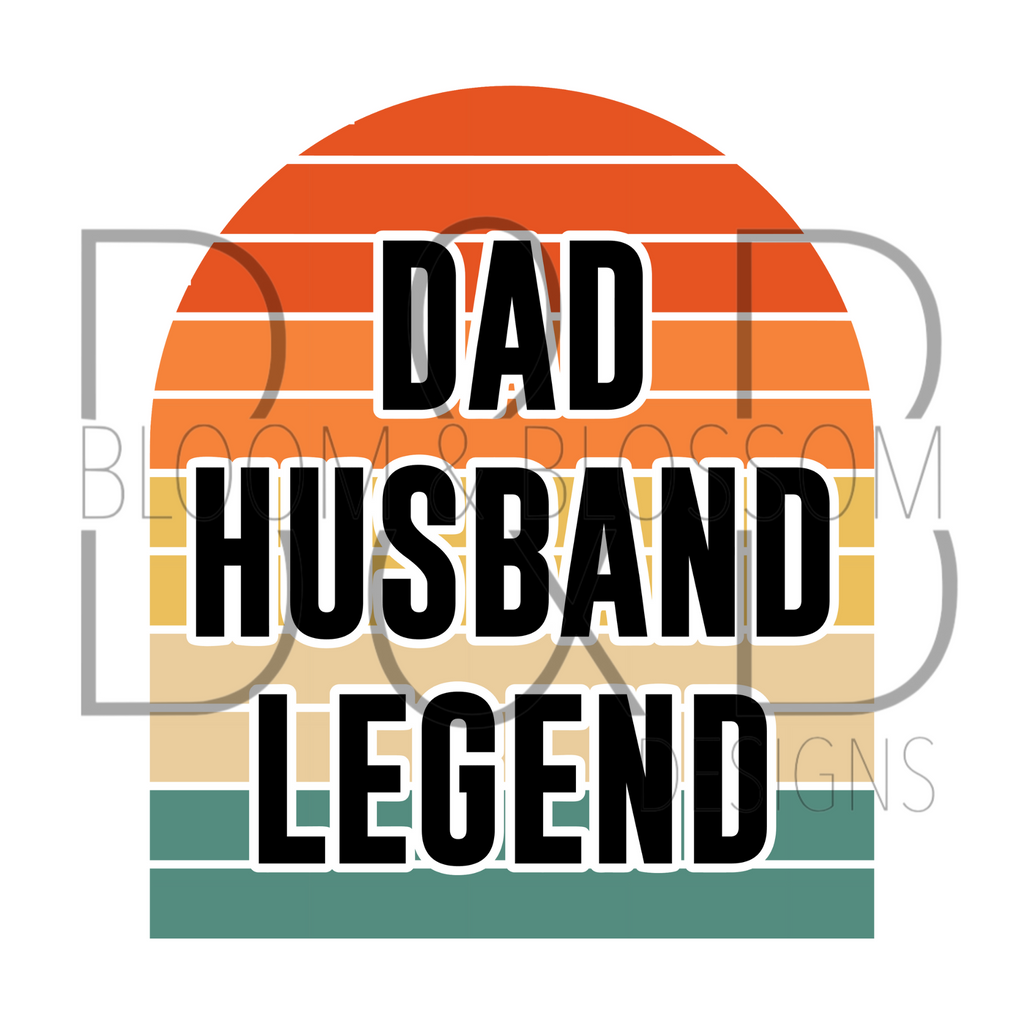 Retro Dad Husband Legend Sublimation Print