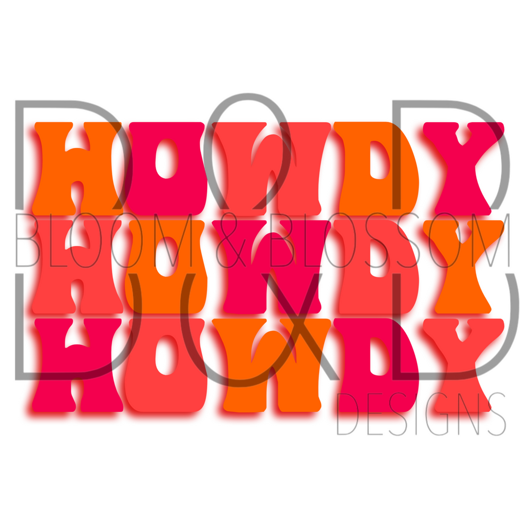 Howdy Neon Stacked Sublimation Print