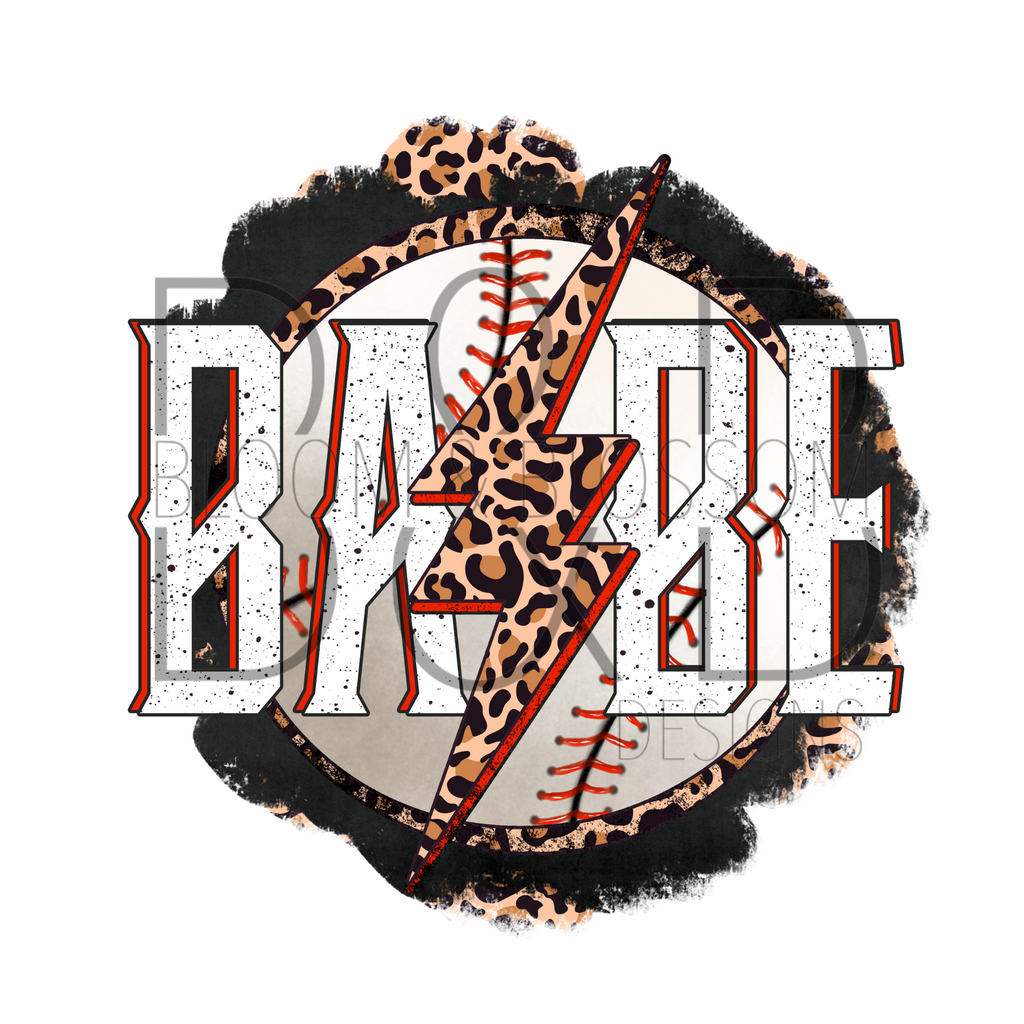 Baseball Babe Leopard Print Sublimation Print