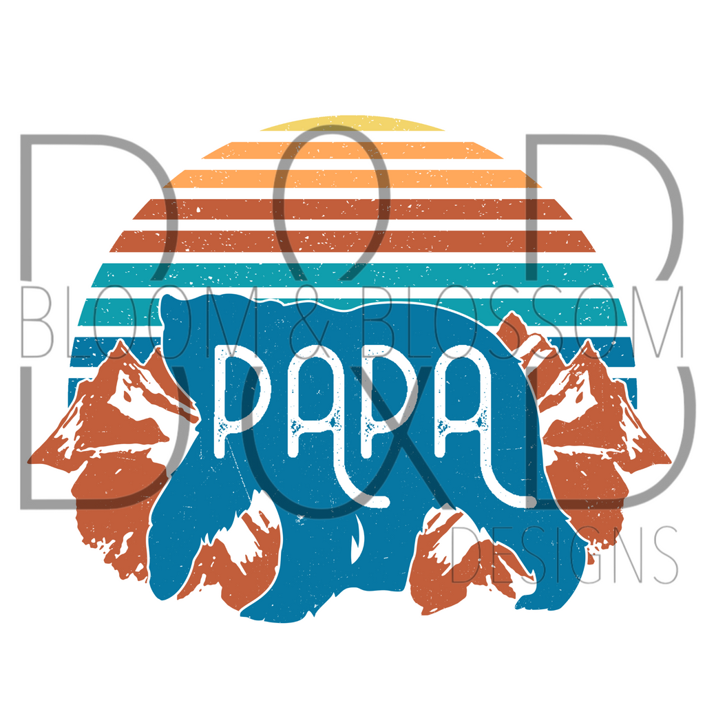 Papa Bear Mountains Sublimation Print
