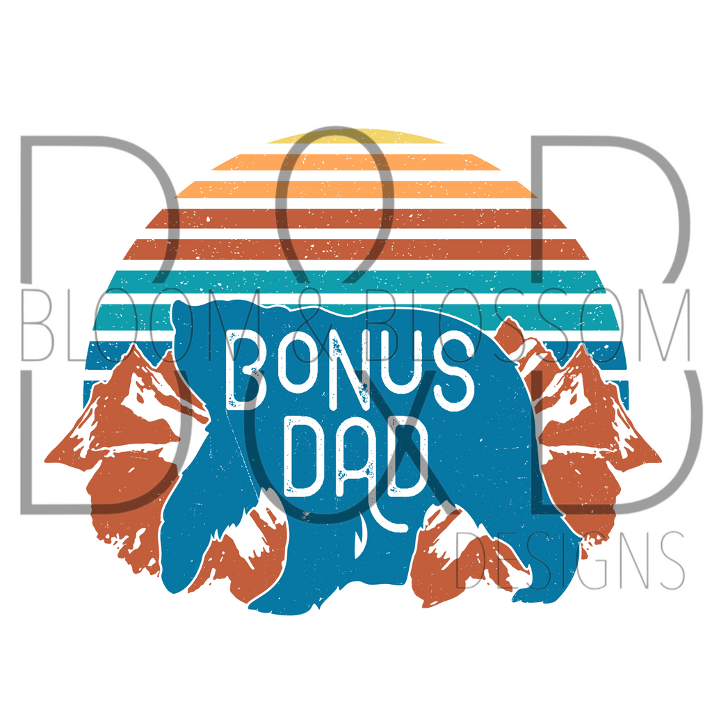 Bonus Dad Bear Mountains Sublimation Print