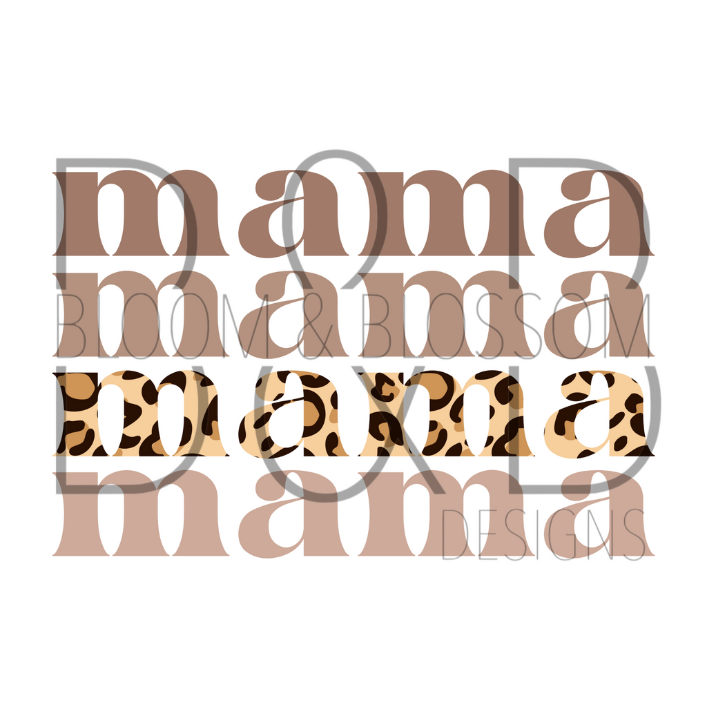 Mama Stacked Leopard Nudes Sublimation Print
