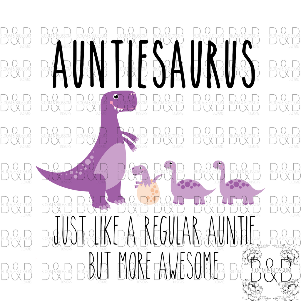 Auntiesaurus Dinosaur Aunt Purple DIGITAL