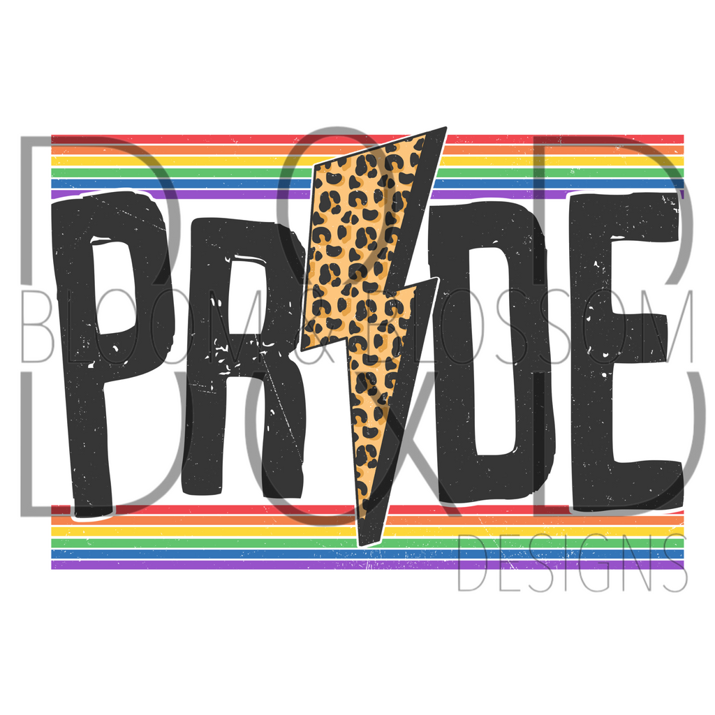 Pride Leopard Lightning Sublimation Print