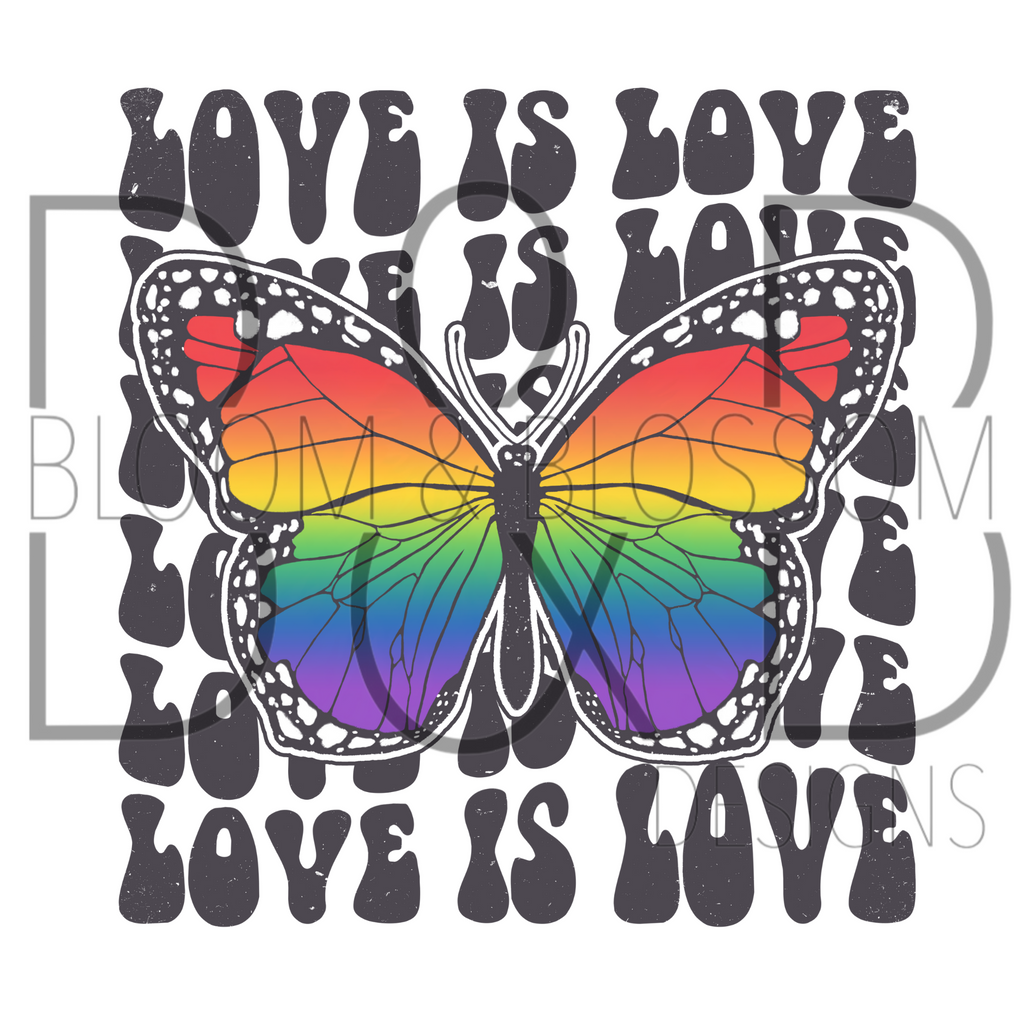 Love Is Love Butterfly Sublimation Print