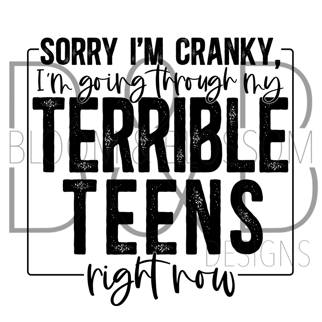 Terrible Teens Distressed Sublimation Print