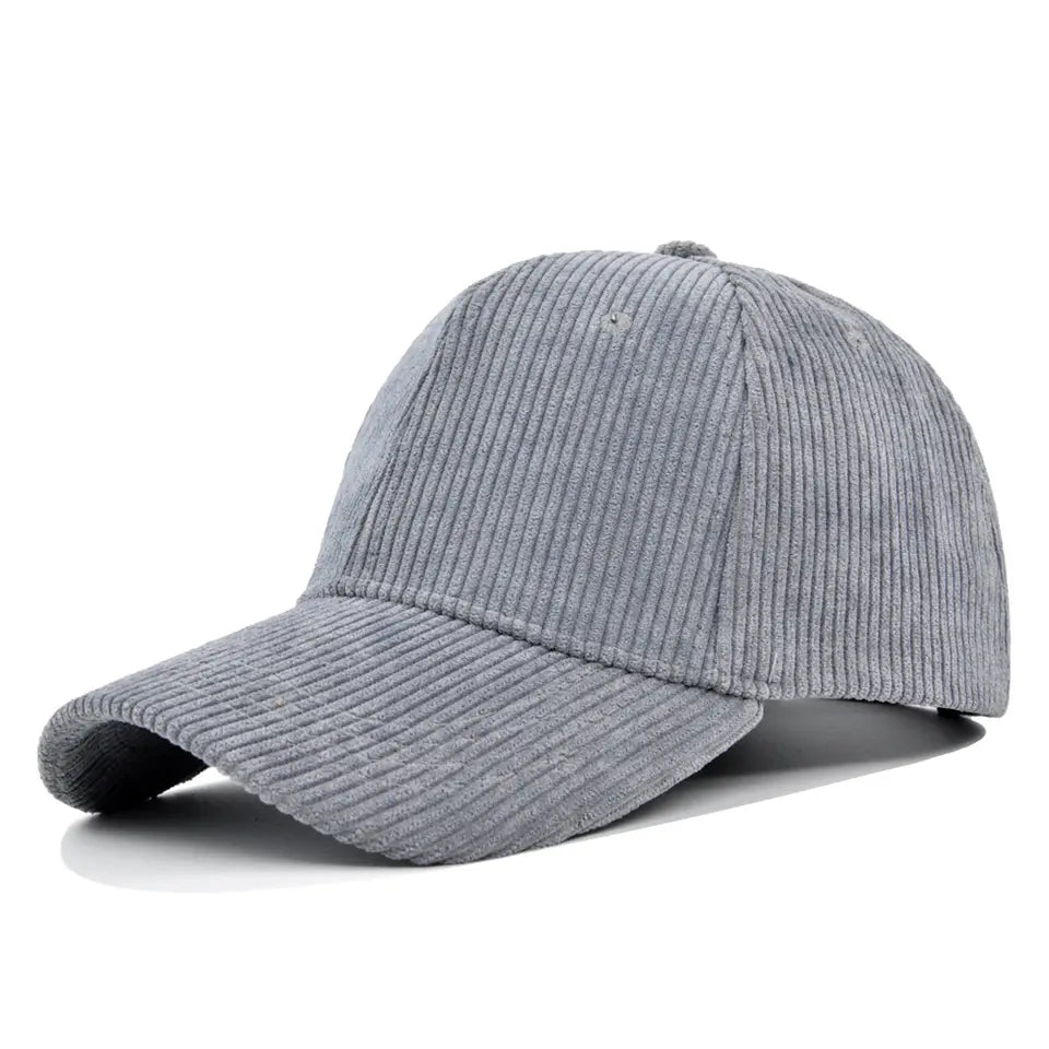 Grey Corduroy Adult Hat