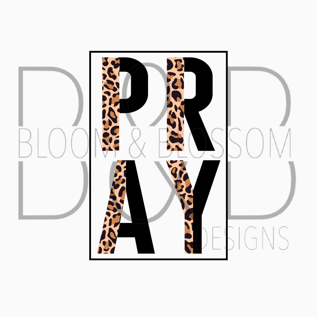 Pray Boxed Leopard & Black Sublimation Print