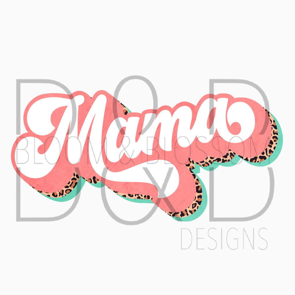 Retro Mama Leopard Pink Sublimation Print