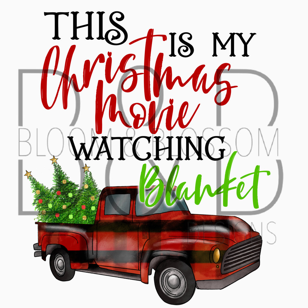 This Is My Christmas Movie Watching Blanket Plaid Truck Sublimation Print