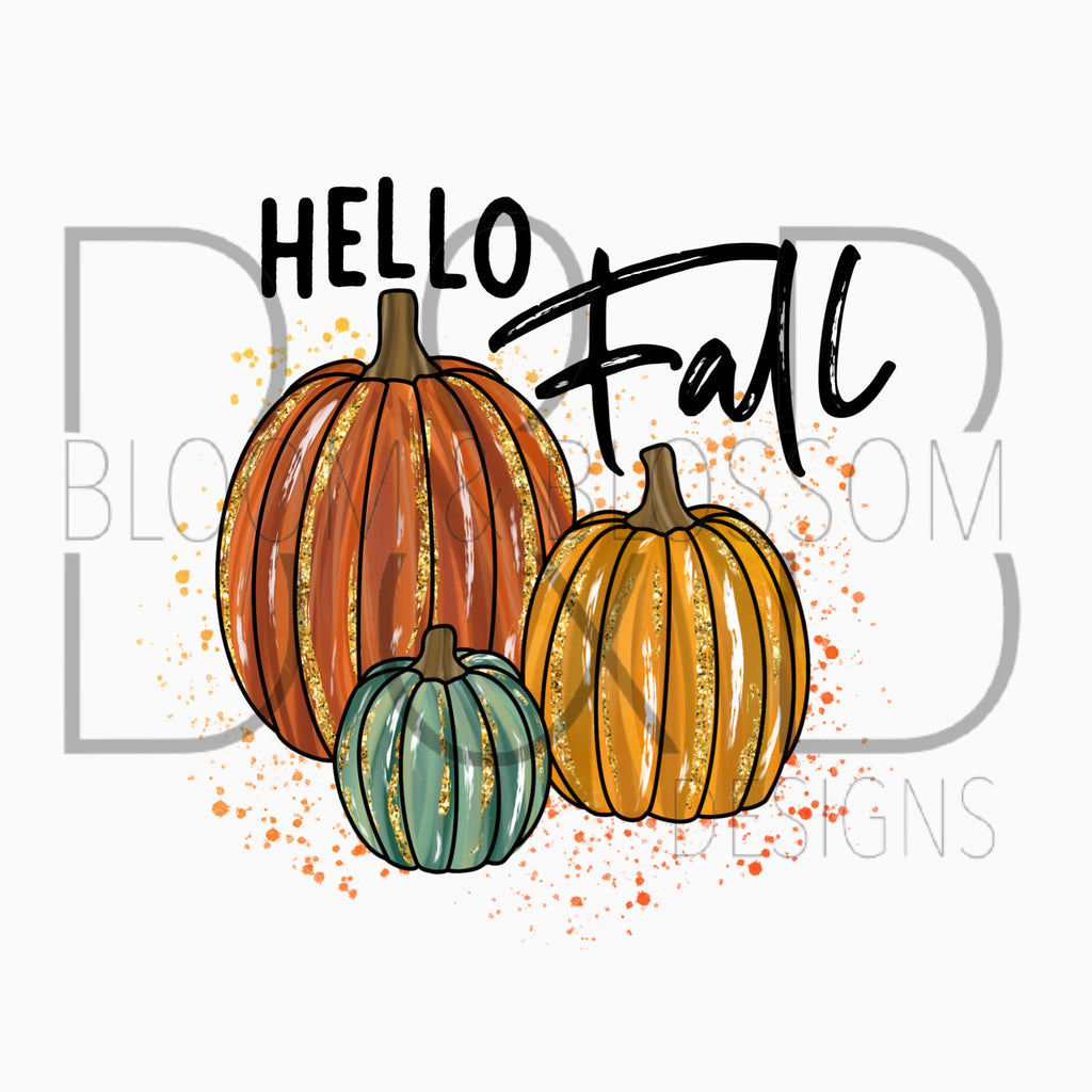 Hello Fall Pumpkins Sublimation Print