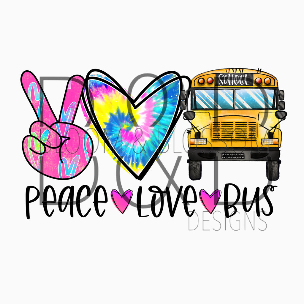 Peace Love Bus Sublimation Print