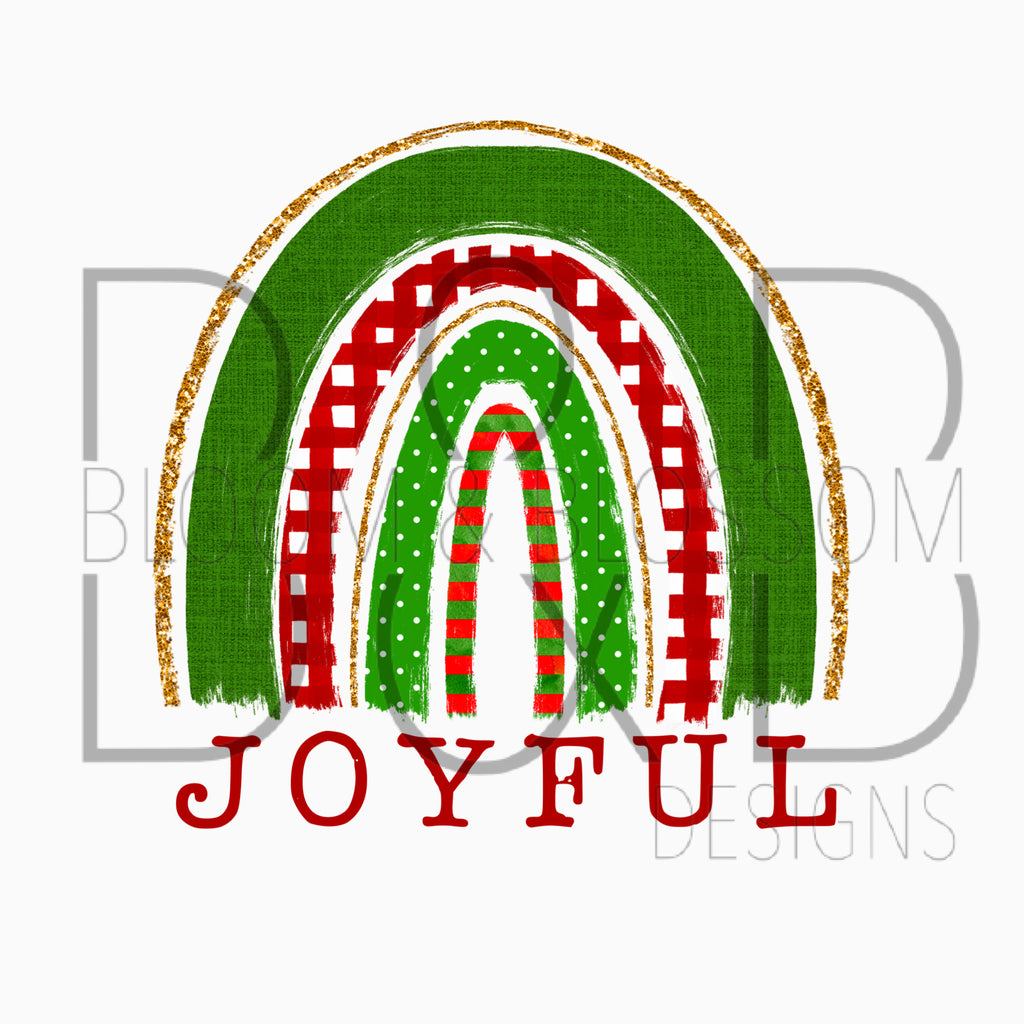 Joyful Christmas Rainbow Sublimation Print