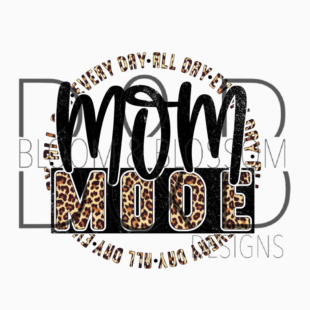 Mom Mode Leopard Sublimation Print