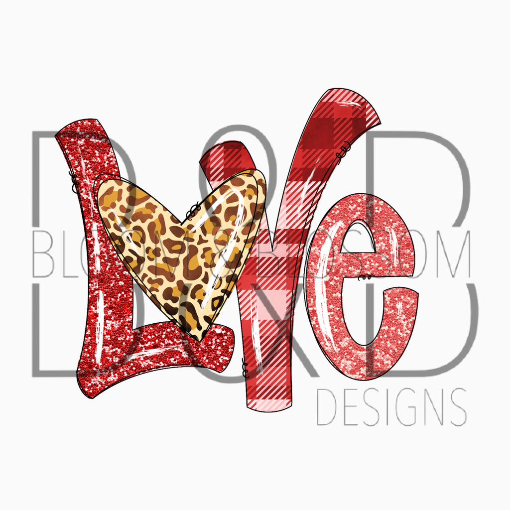 Love Red & Leopard Sublimation Print