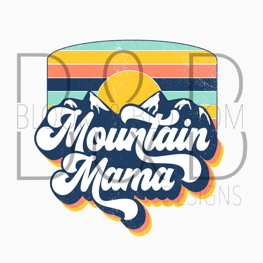 Mountain Mama Retro Sublimation Print