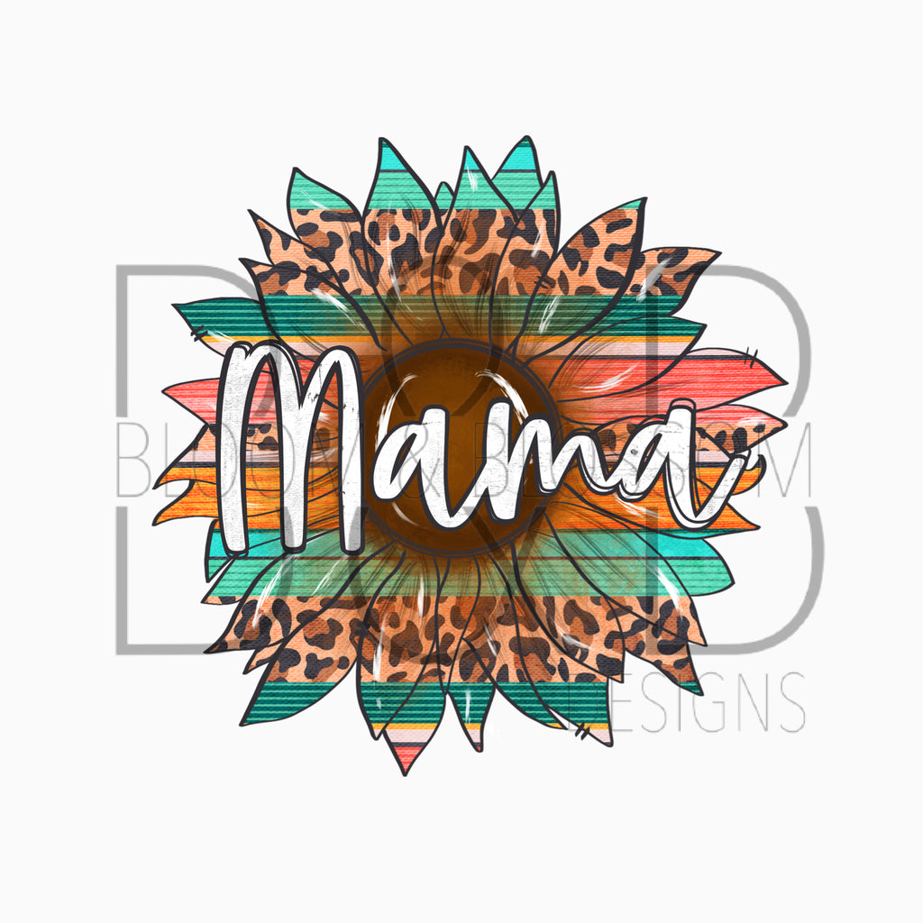 Mama Serape Sunflower Sublimation Print