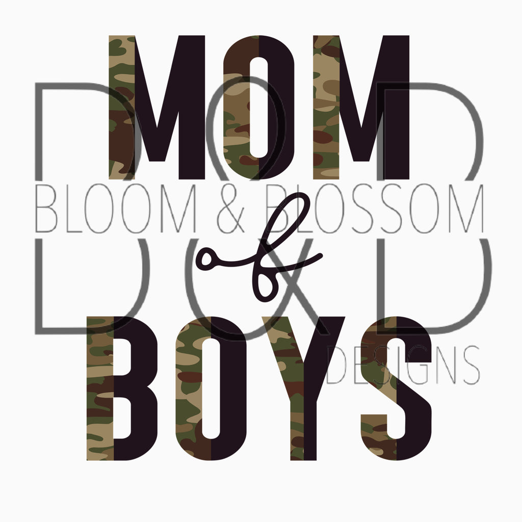 Mom of Boys Camo & Black Sublimation Print