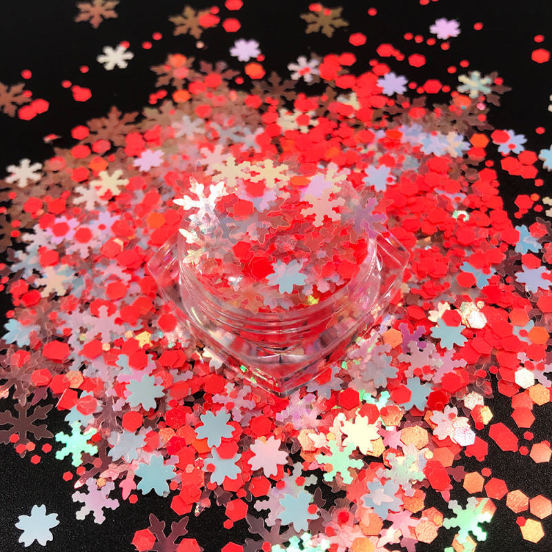 Coral Snowflake Mix Glitter