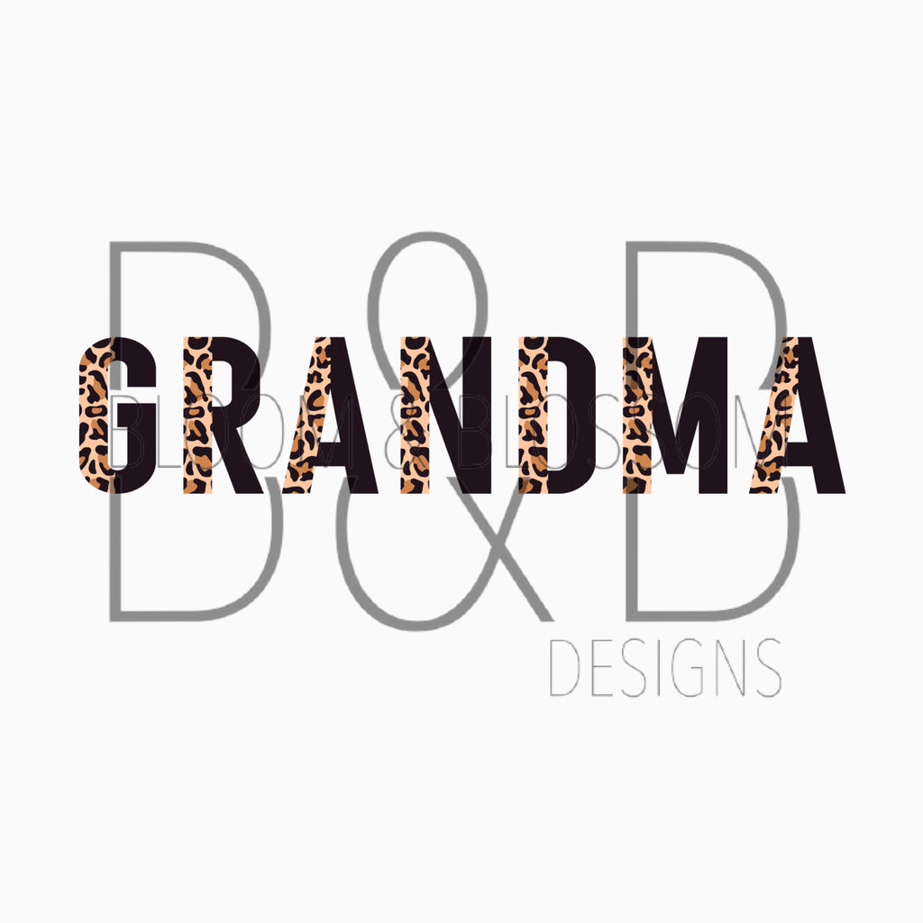Grandma Leopard & Black Sublimation Print