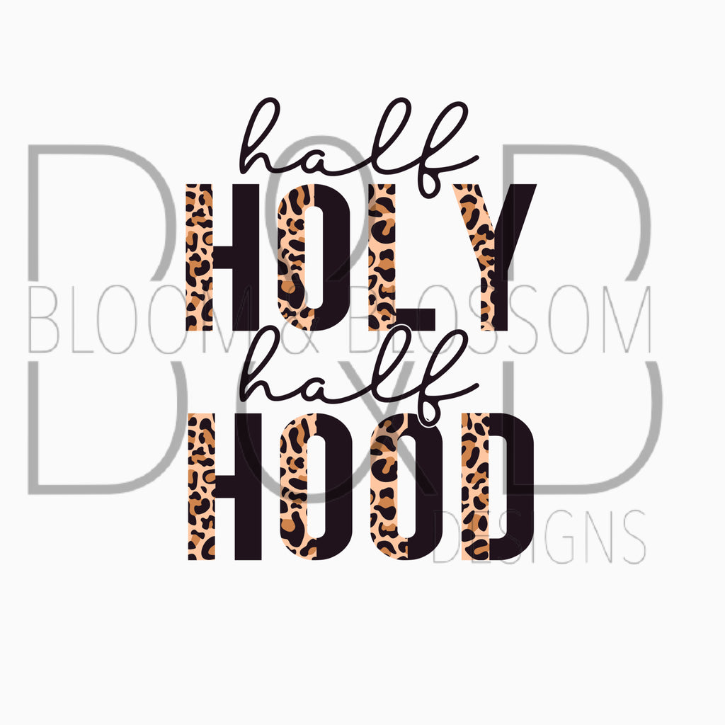 Half Holy Half Hood Leopard & Black Sublimation Print