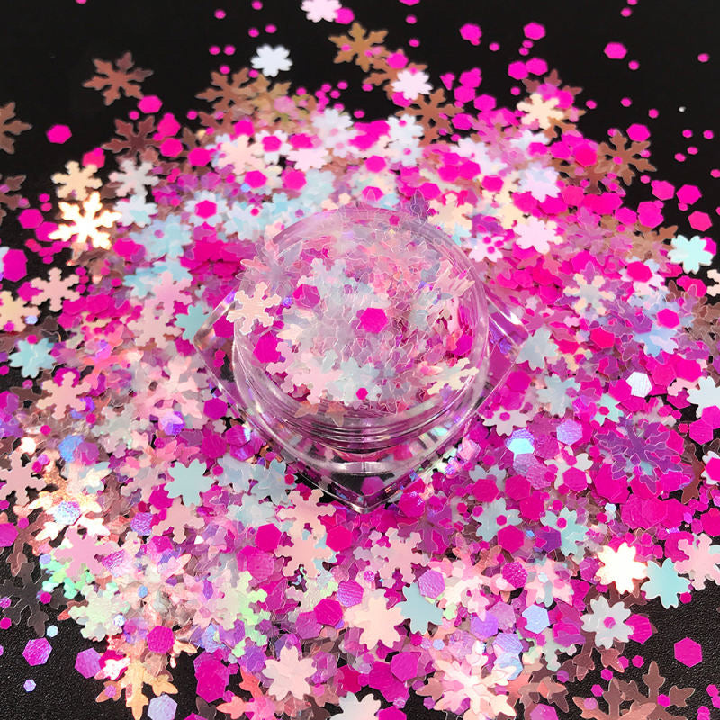 Hot Pink Opal Snowflake Mix Glitter