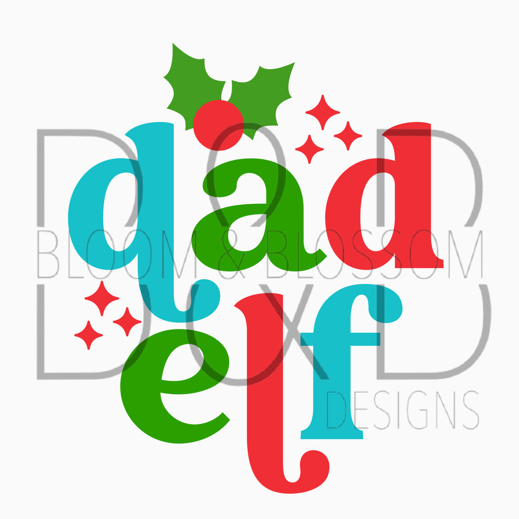 Dad Elf Sublimation Print