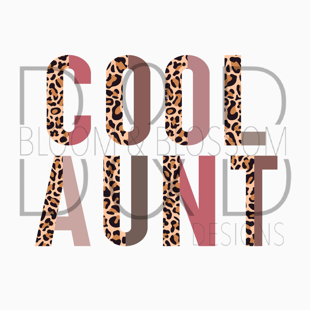 Cool Aunt Half Leopard & Neutrals Sublimation Print