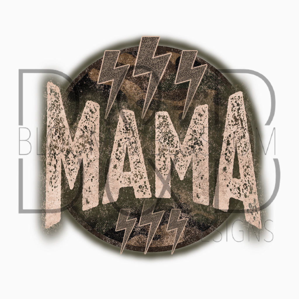 Mama Lightning Grunge Sublimation Print
