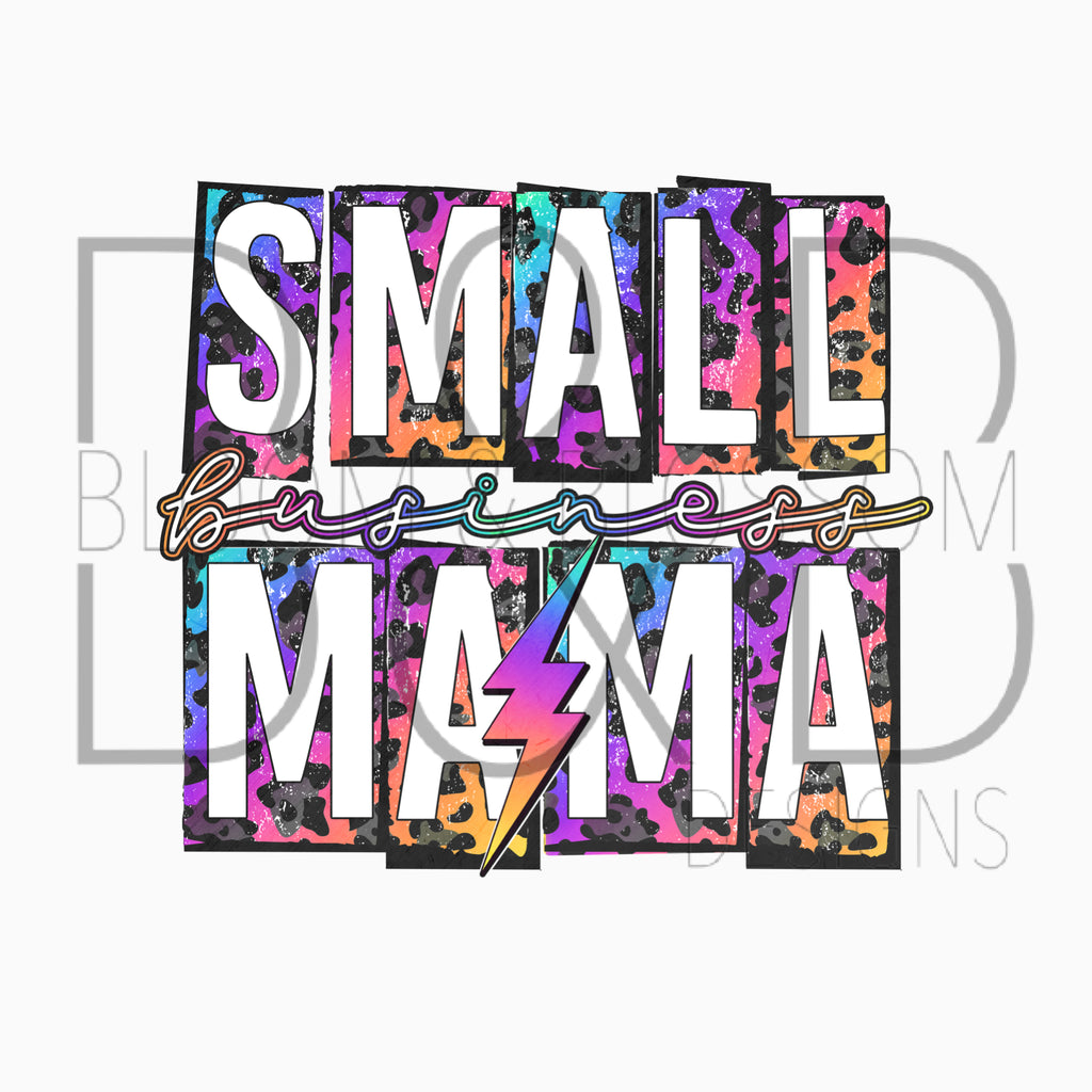 Small Business Mama Leopard Lightning Sublimation Print