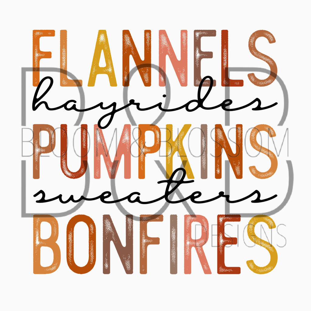 Flannels, Hayrides, Pumpkins & More Sublimation Print