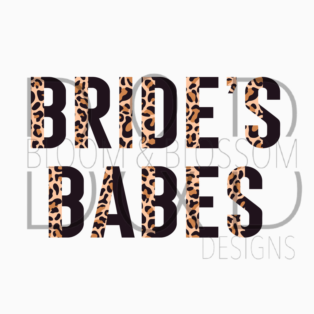 Bride's Babes Leopard & Black Sublimation Print