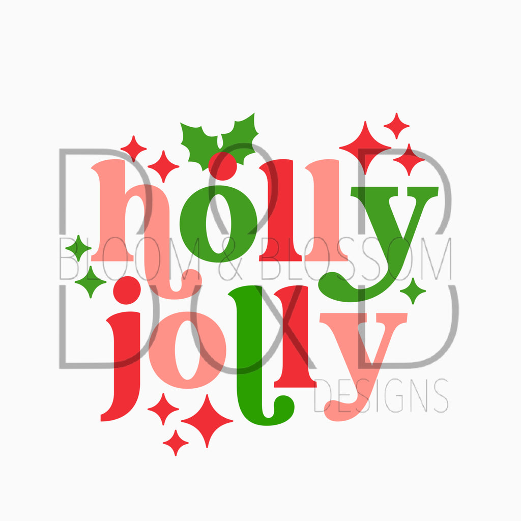 Holly Jolly Sparkle Sublimation Print