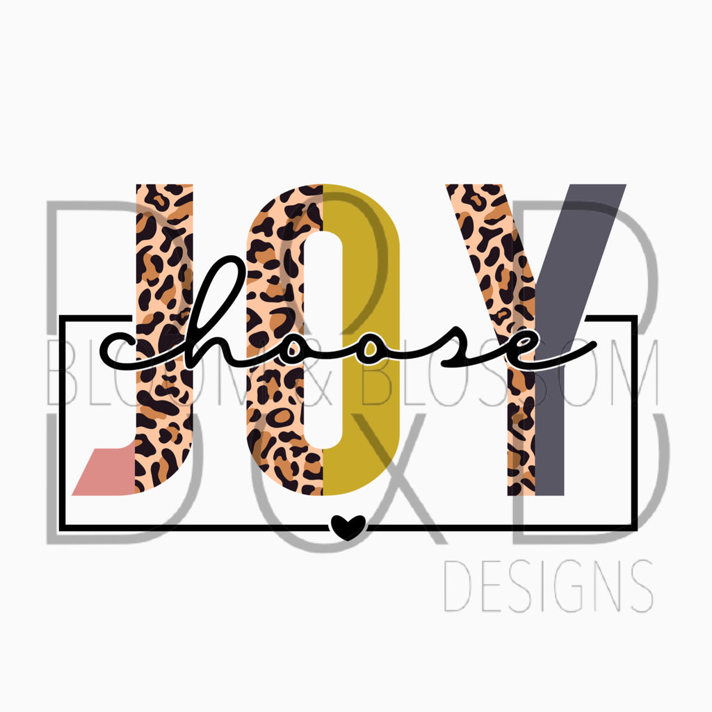 Choose Joy Boxed Leopard & Neutrals Sublimation Print
