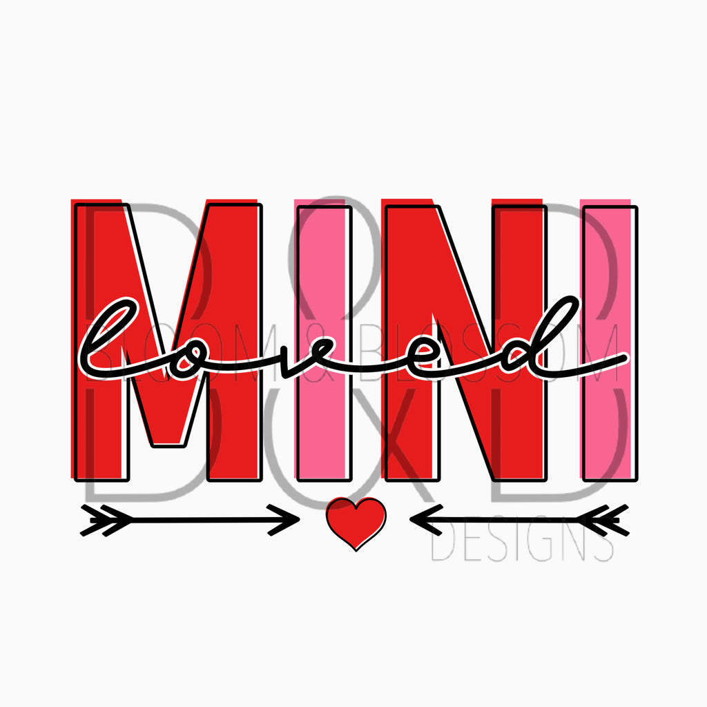 Loved Mini Arrow Pink & Red Sublimation Print
