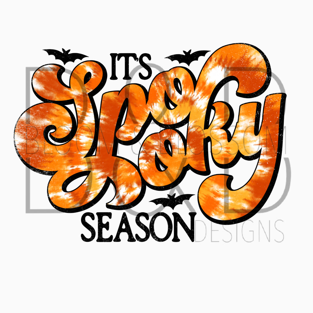 It's Spooky Season Orange Tie Dye Sublimation Print