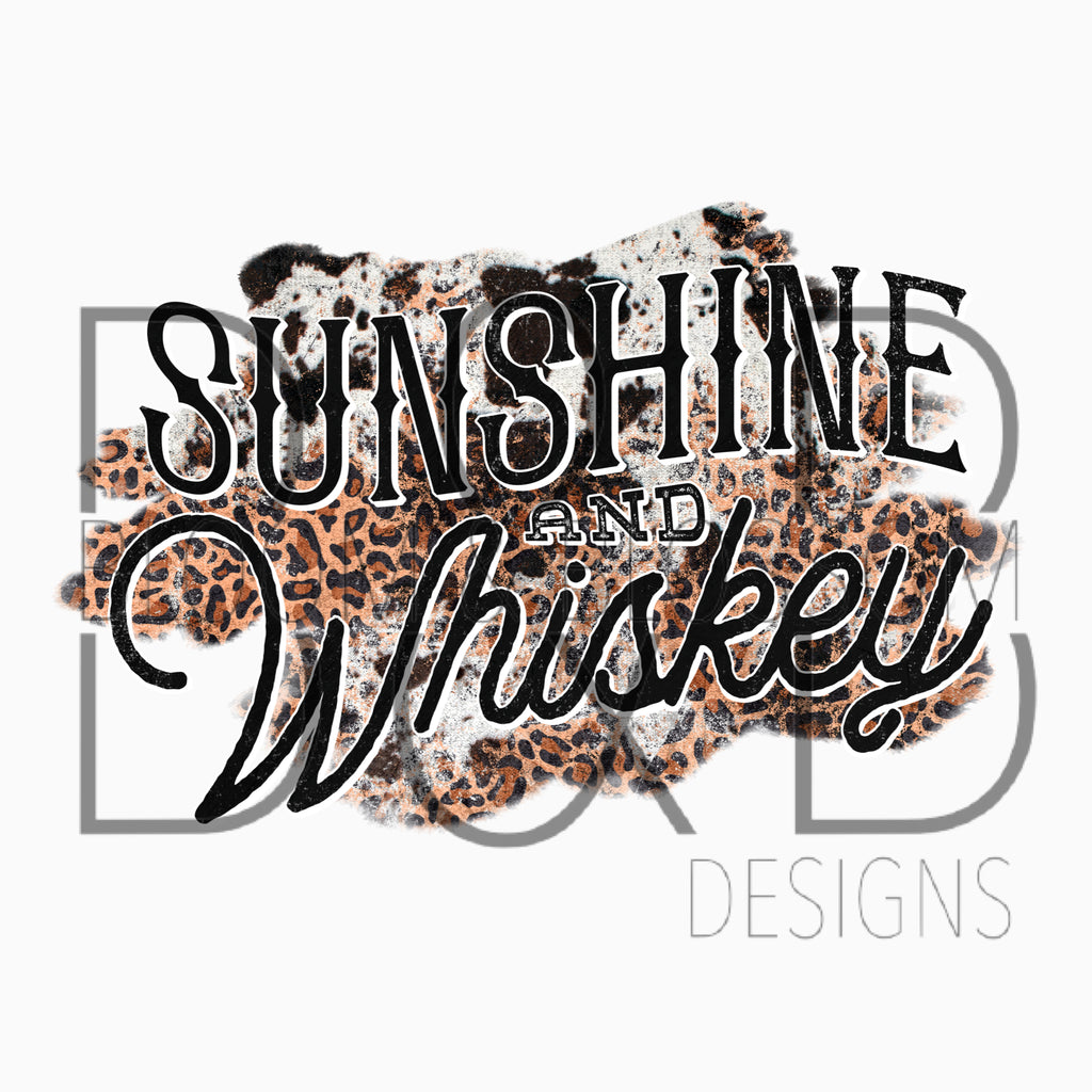 Sunshine And Whiskey Cowhide & Leopard Sublimation Print