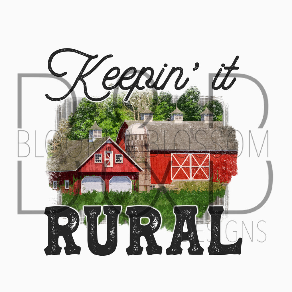 Keepin It Rural Red Sublimation Print