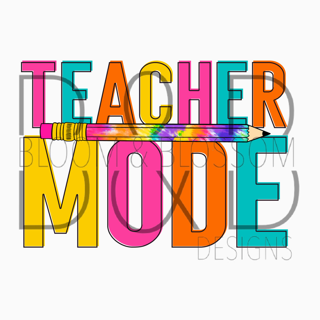 Teacher Mode Colorful Tie Dye Sublimation Print