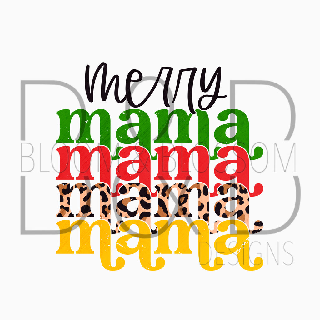 Merry Mama Stacked Sublimation Print