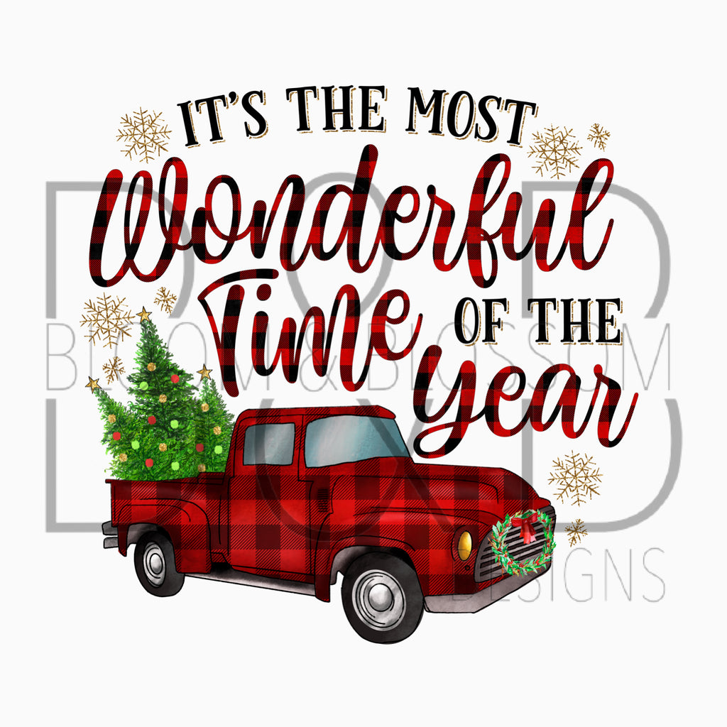 Most Wonderful Time of The Year Plaid Sublimation Print