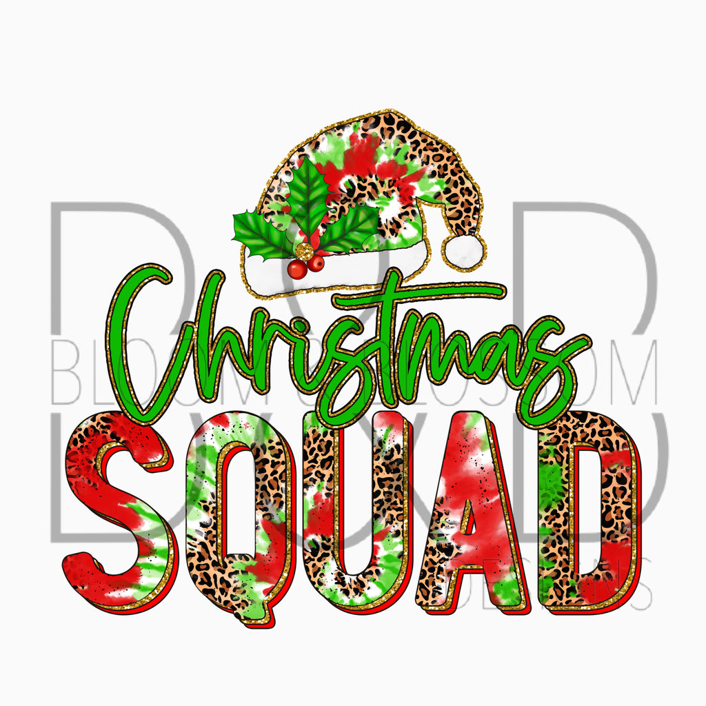 Christmas Squad Tie Dye & Leopard Sublimation Print