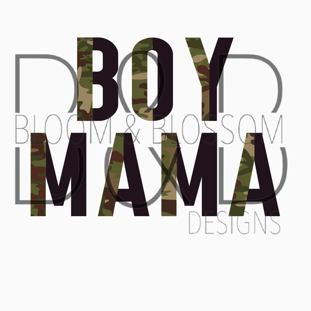 Boy Mama Camo & Black Sublimation Print