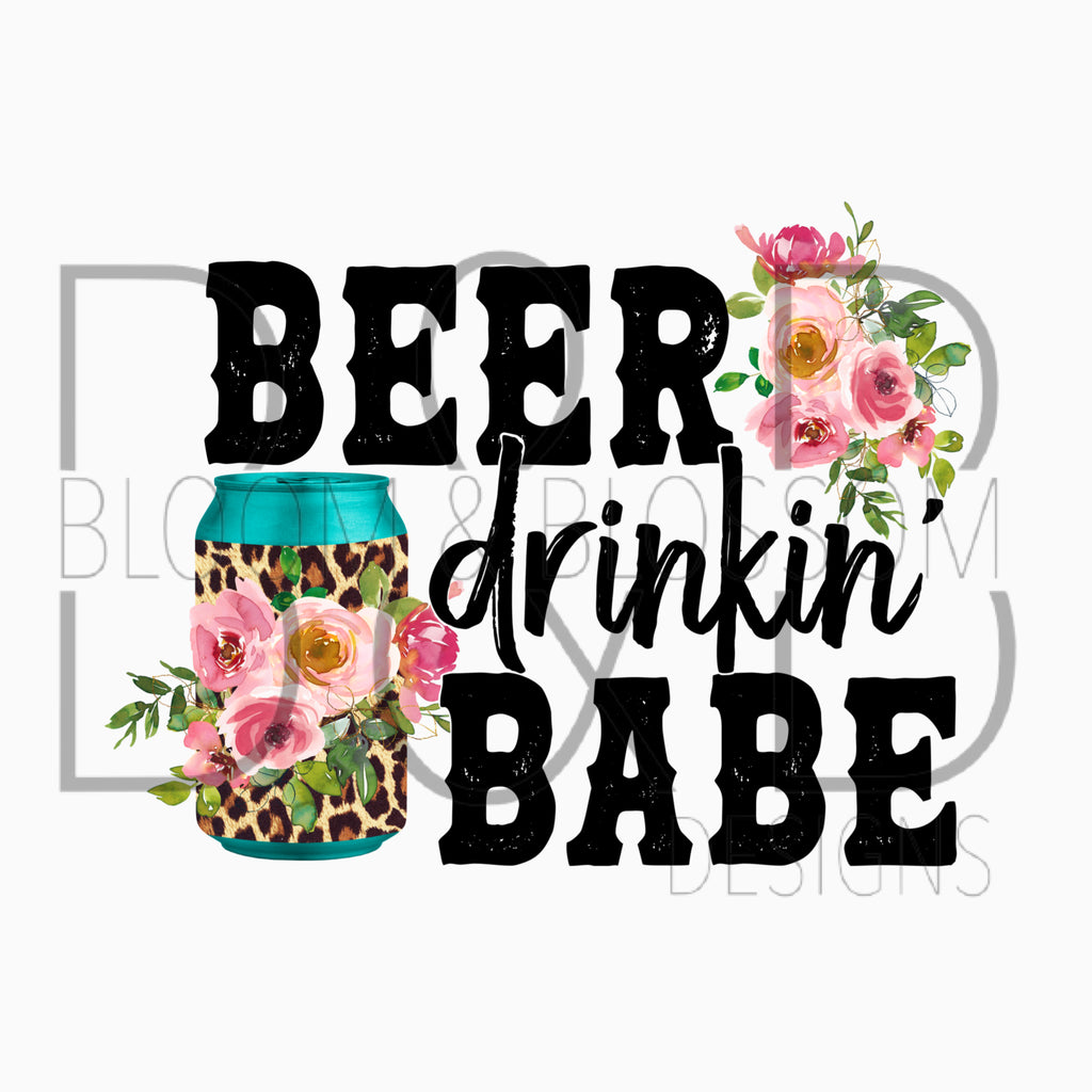 Beer Drinkin Babe Sunflower Sublimation Print
