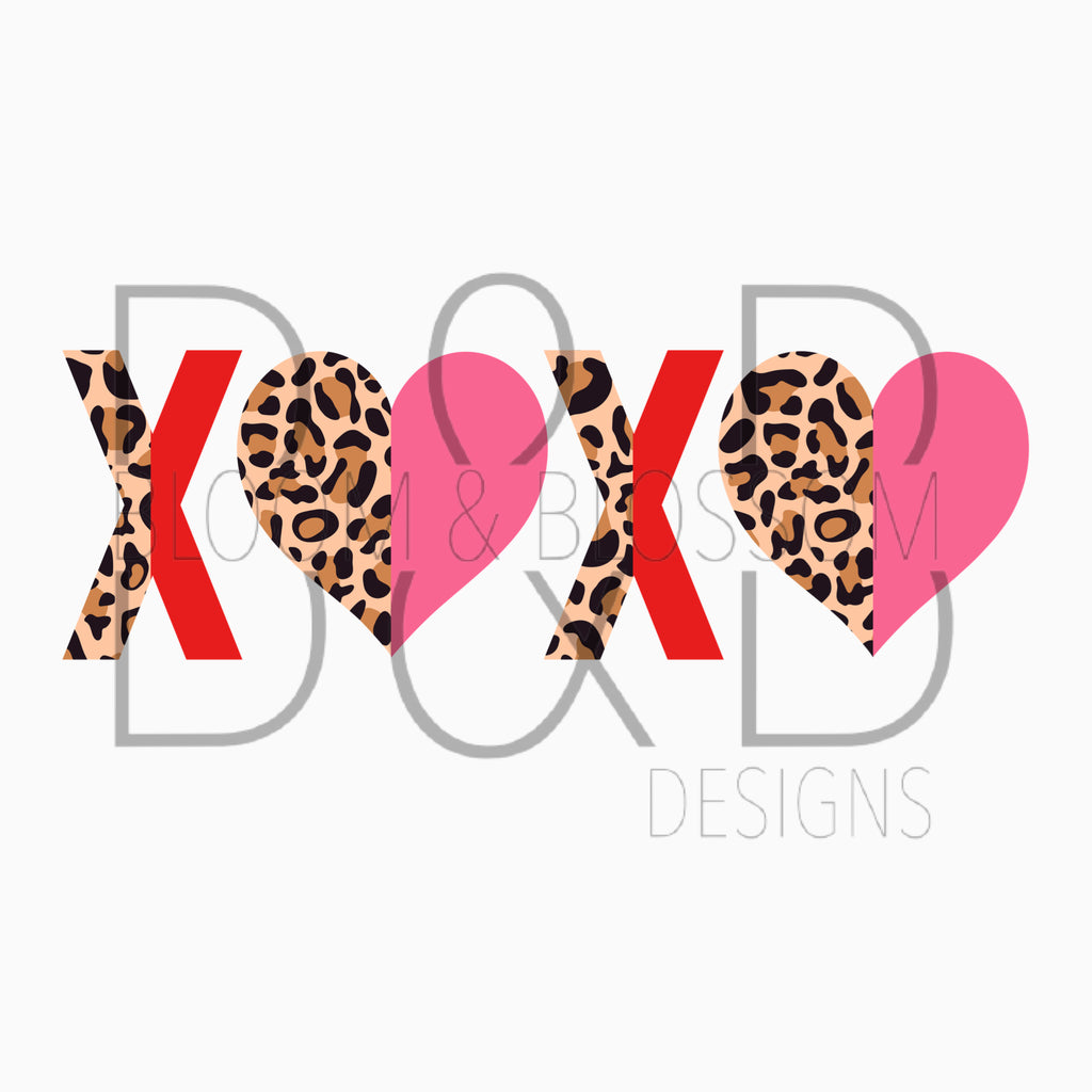 XOXO Half Leopard Sublimation Print
