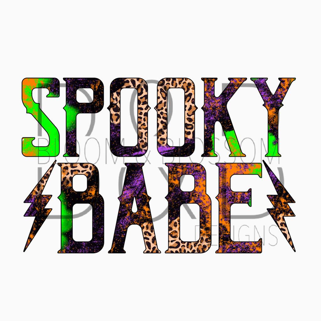 Spooky Babe Grunge Sublimation Print