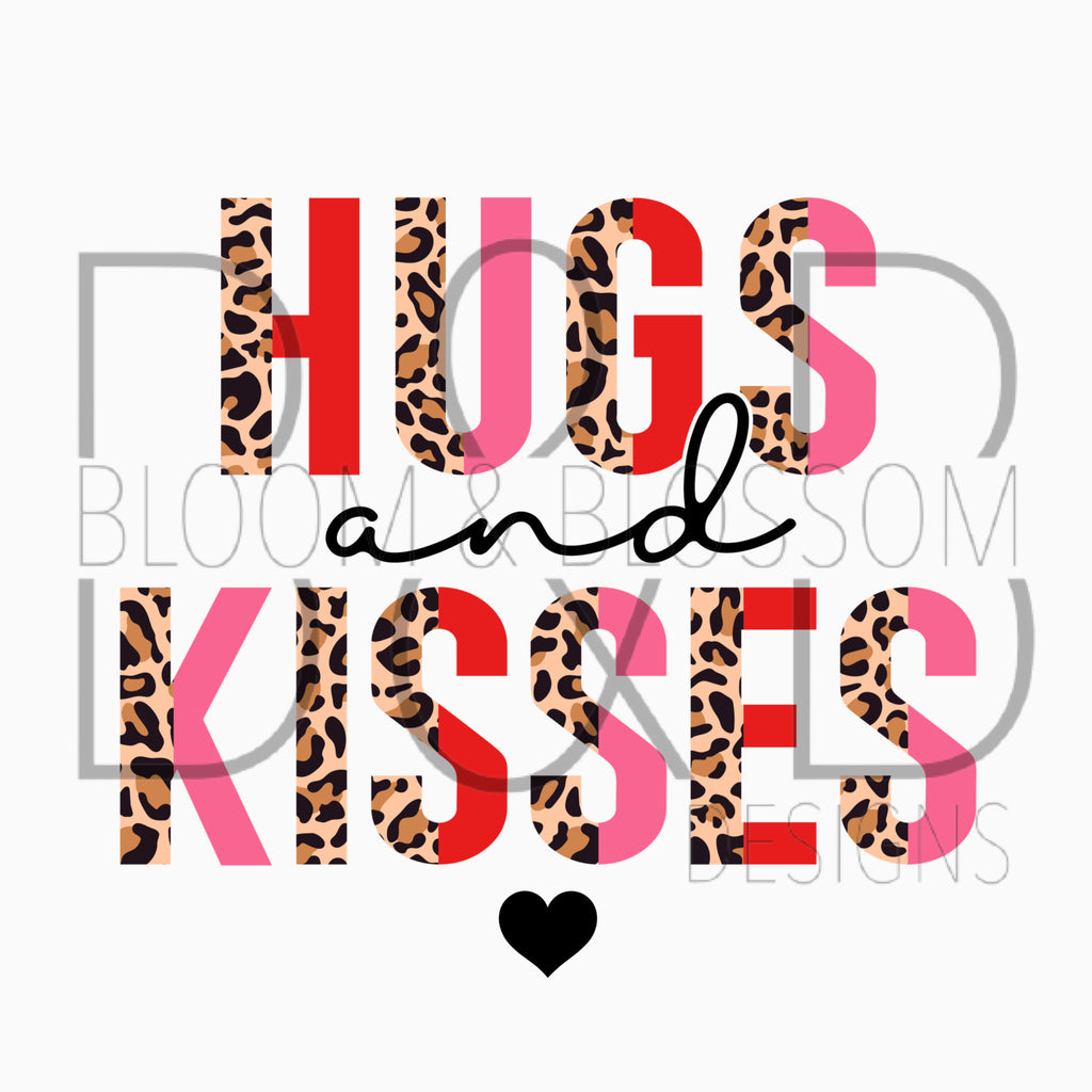 Hugs & Kisses Leopard Sublimation Print
