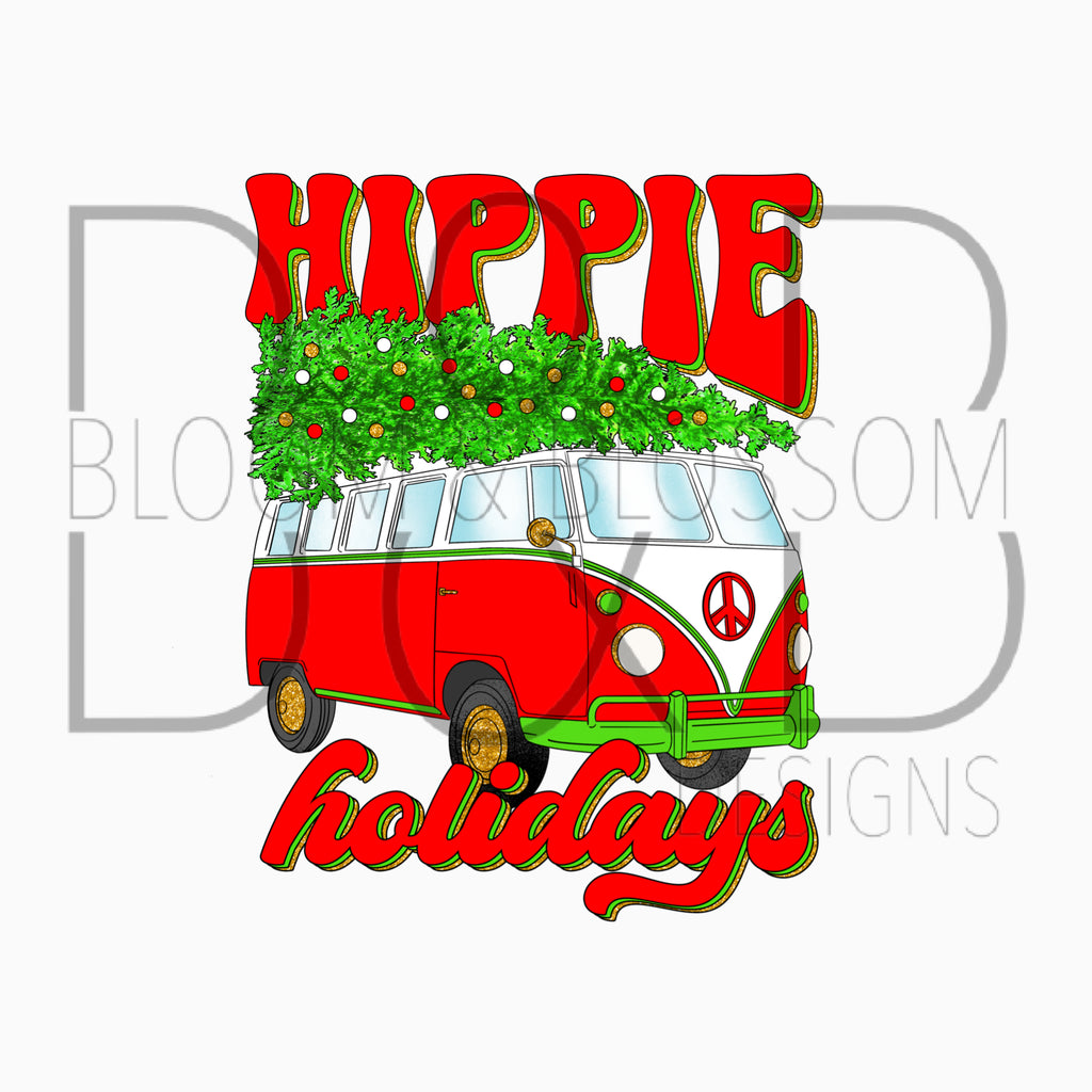 Hippie Holidays Sublimation Print