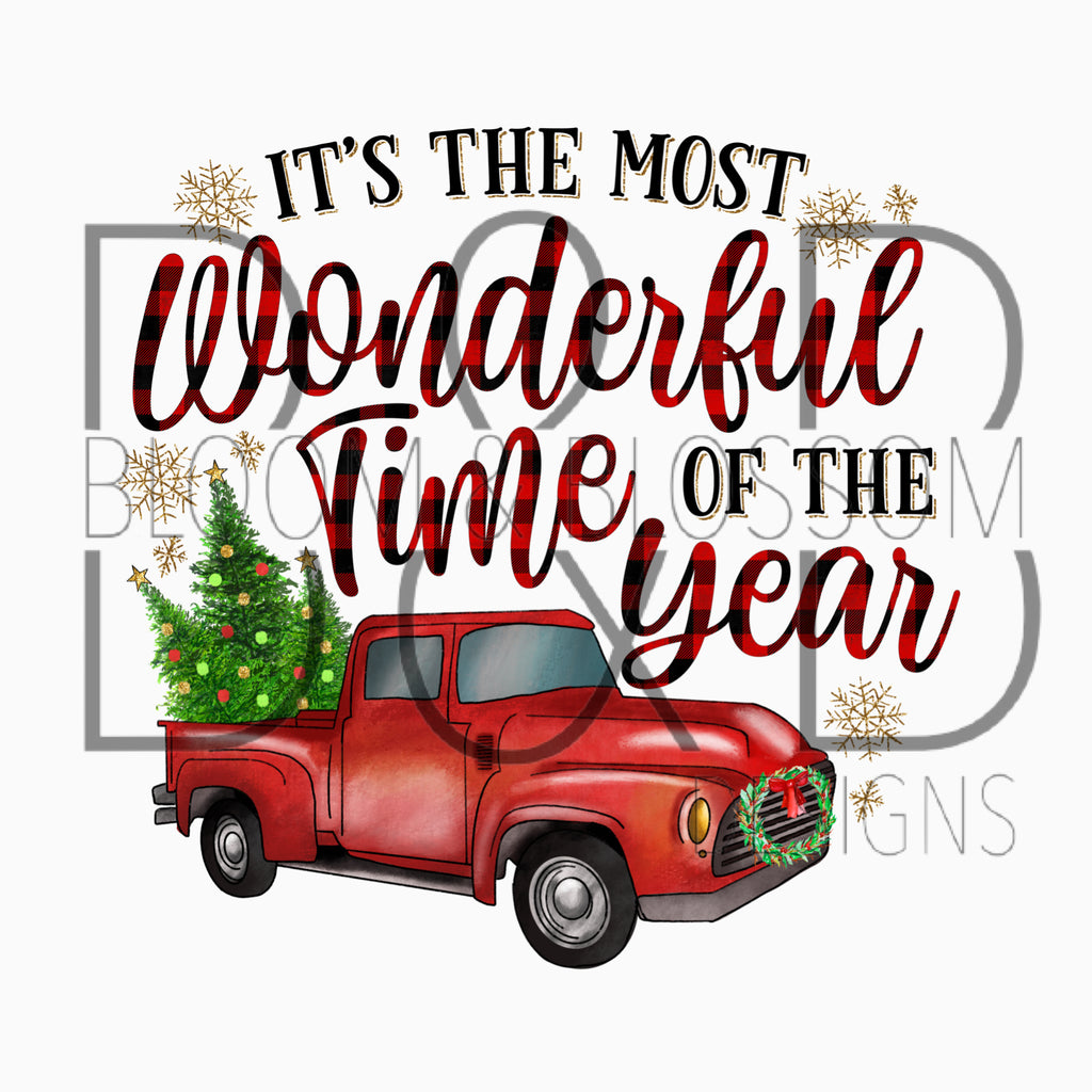 Most Wonderful Time of The Year Red Sublimation Print