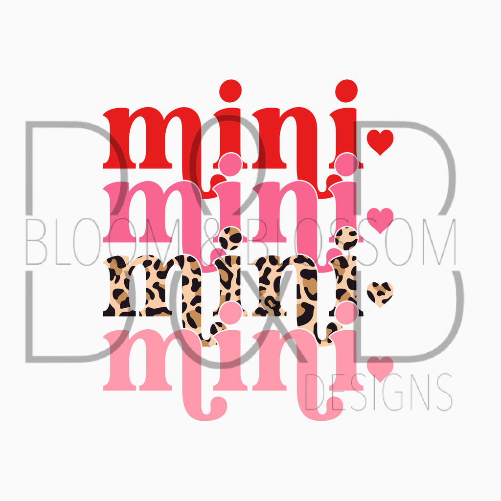 Mini Stacked Pink Leopard Sublimation Print